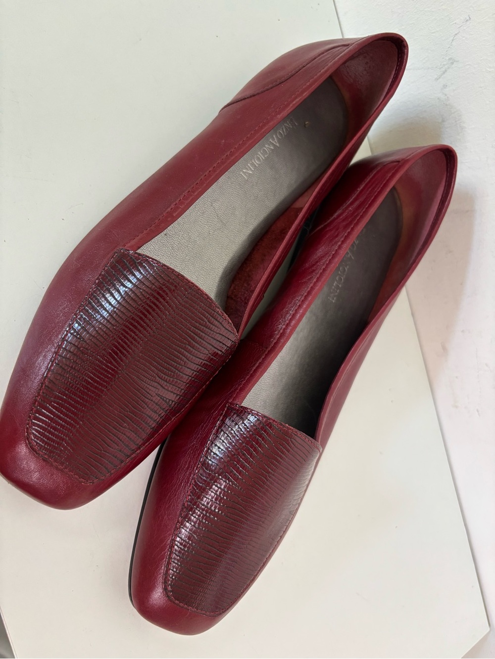 Enzo Angiolini Burgundy Leather Slip-On Loafers 9.5 - Picture 10 of 10